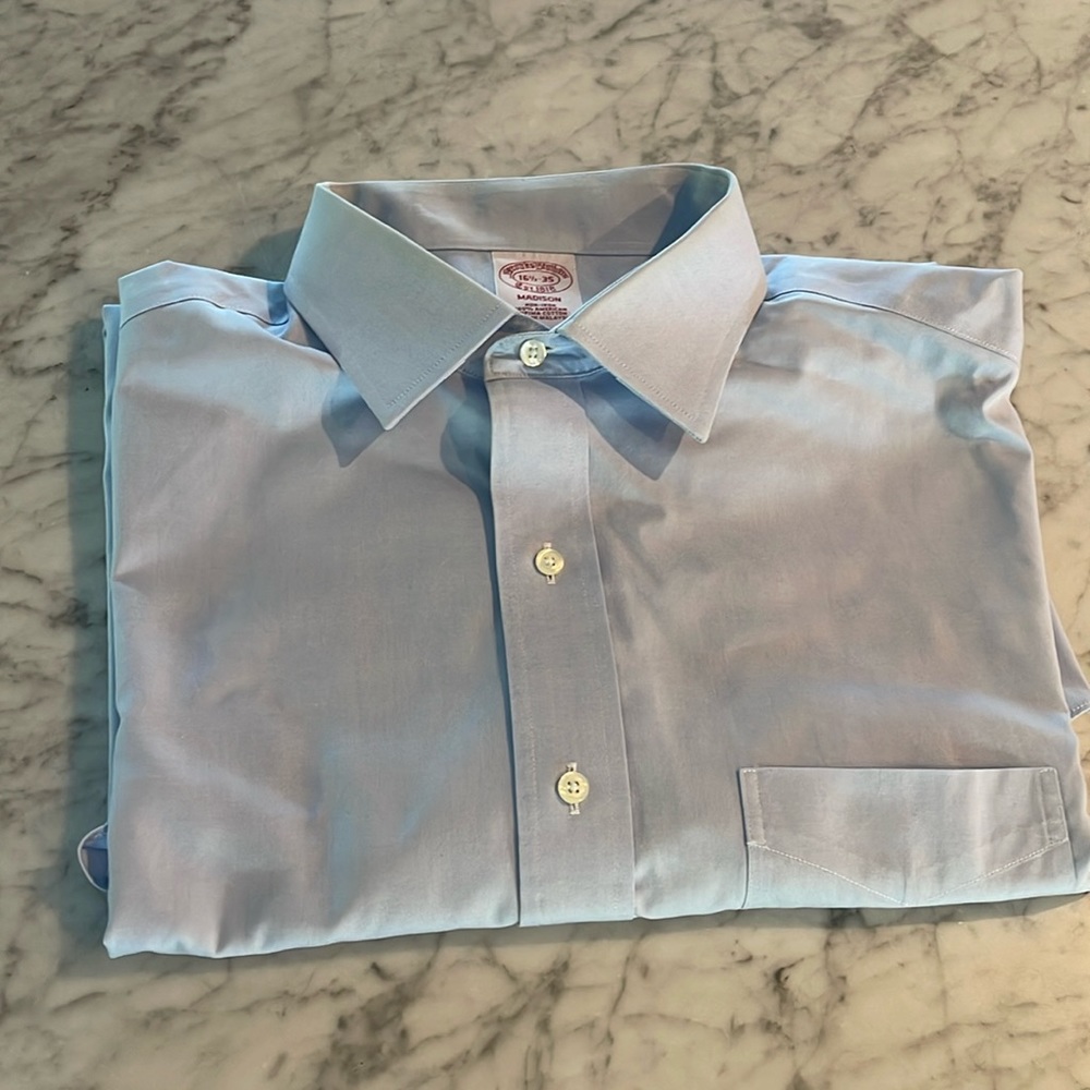 Brooks Brothers Madison Dress Shirt 16.5 - 35 Blue